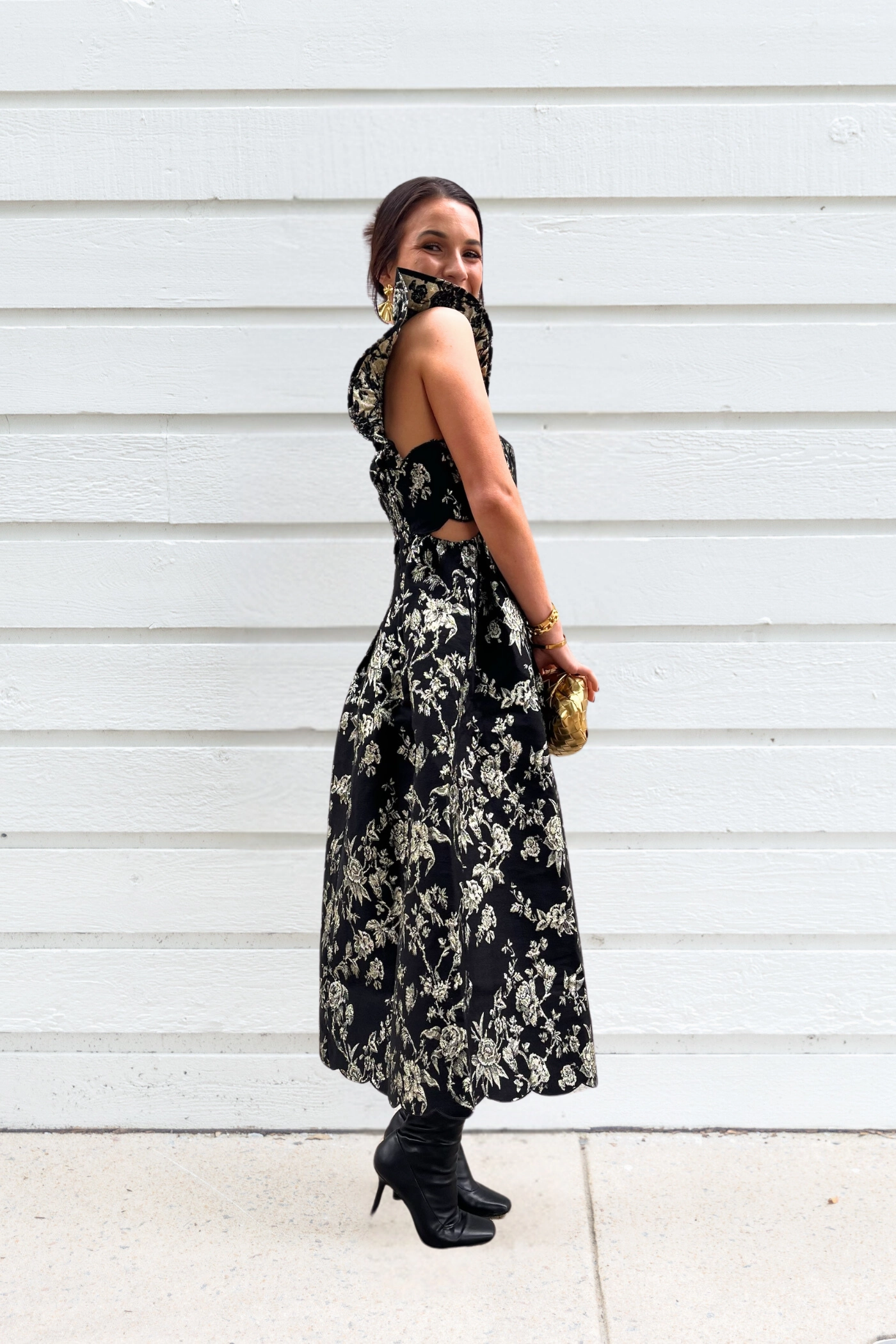 Beaded-Sleeve Travel Option MARLEY MIDI DRESS