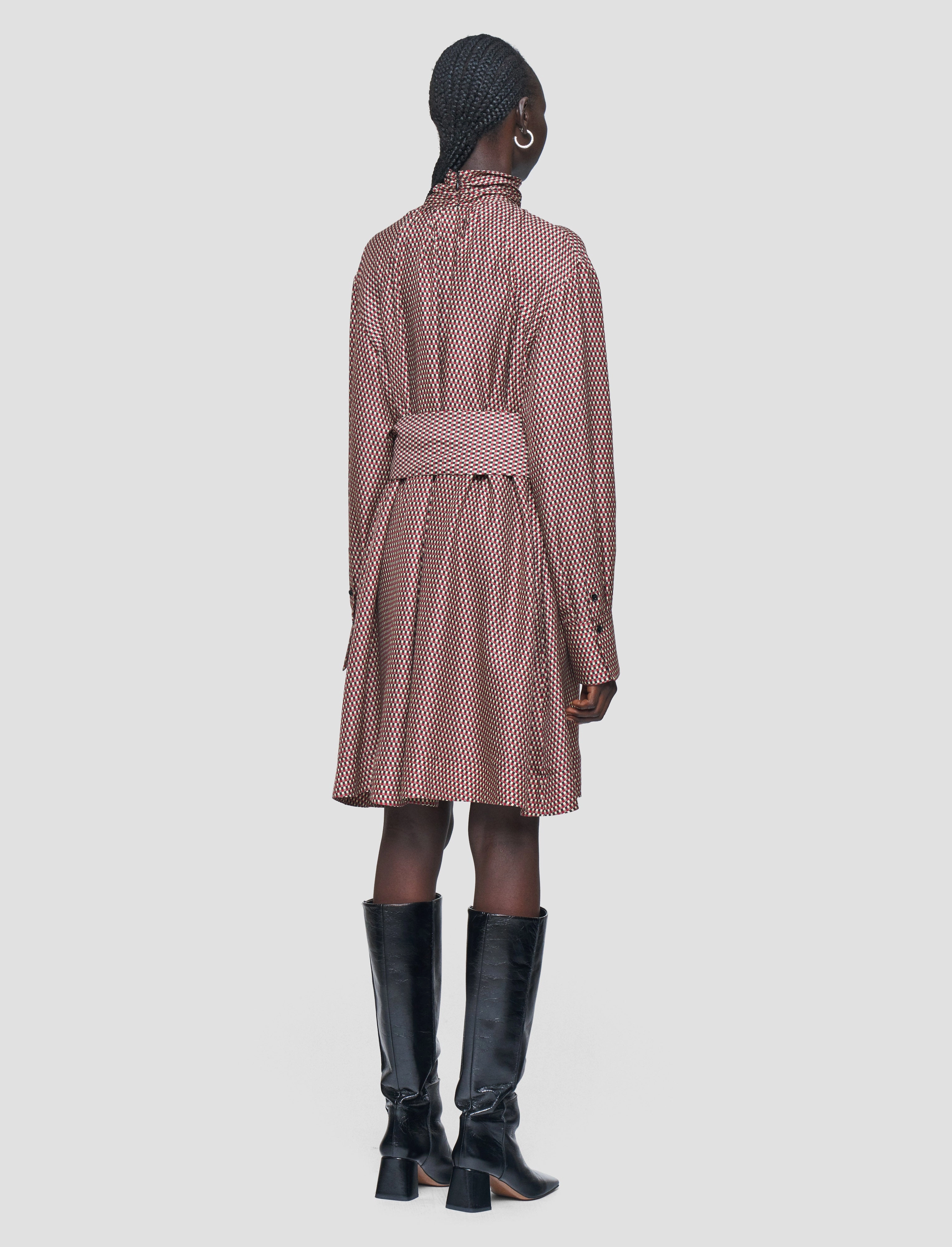 Agata Printed Silk Blend Dress Texture Play Movement Friendly