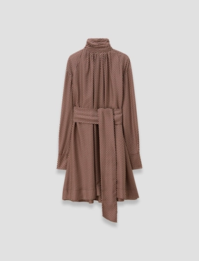 Agata Printed Silk Blend Dress Simple Touch Wrap style