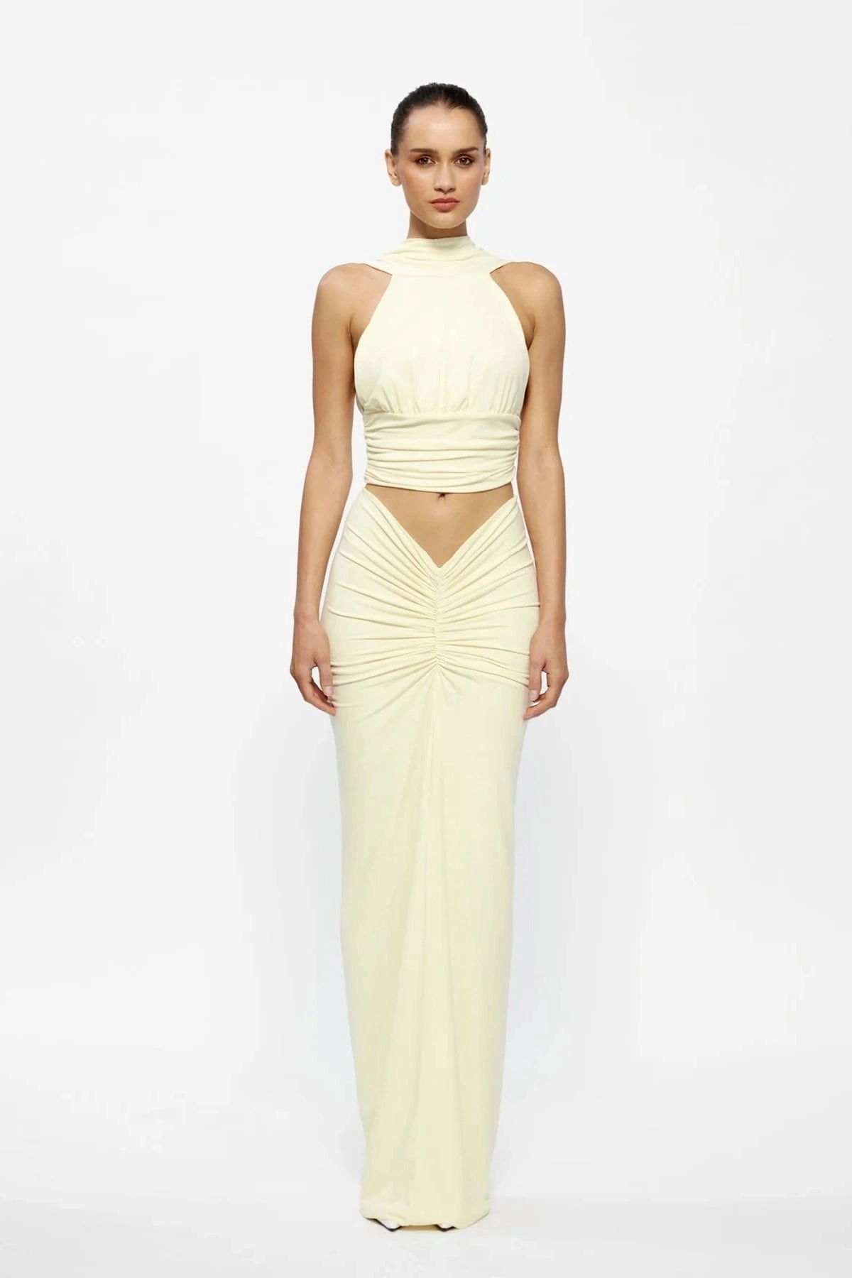 Abrasion-resistant WideCollarDesign Kayson Maxi Skirt Lemon