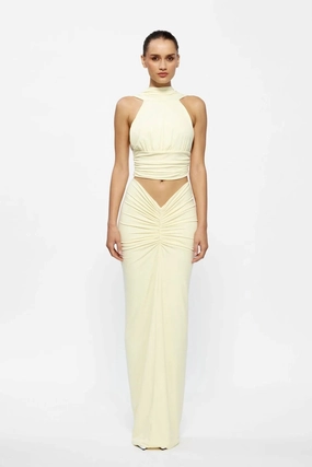 Abrasion-resistant WideCollarDesign Kayson Maxi Skirt Lemon