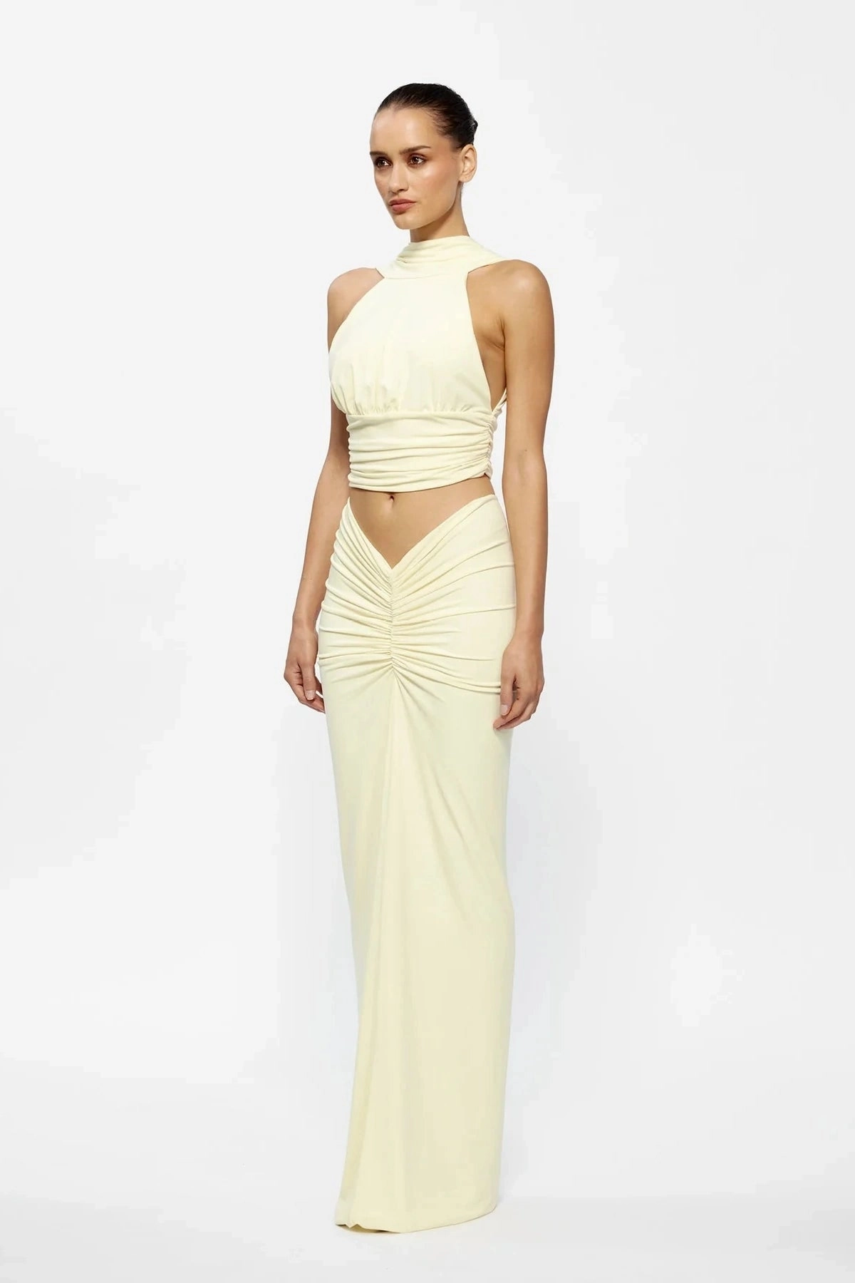 Grab Quick Texture Softness Kayson Maxi Skirt Lemon