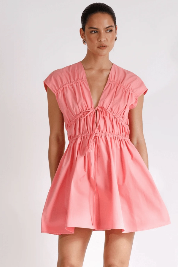 Classic A-line design Roamer Mini Dress Punch Pink