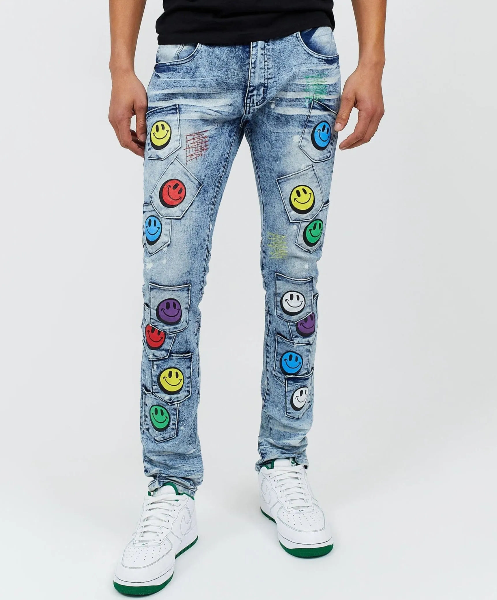 Smiles Graphic Slim Fit Jeans