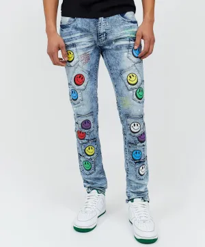 Smiles Graphic Slim Fit Jeans