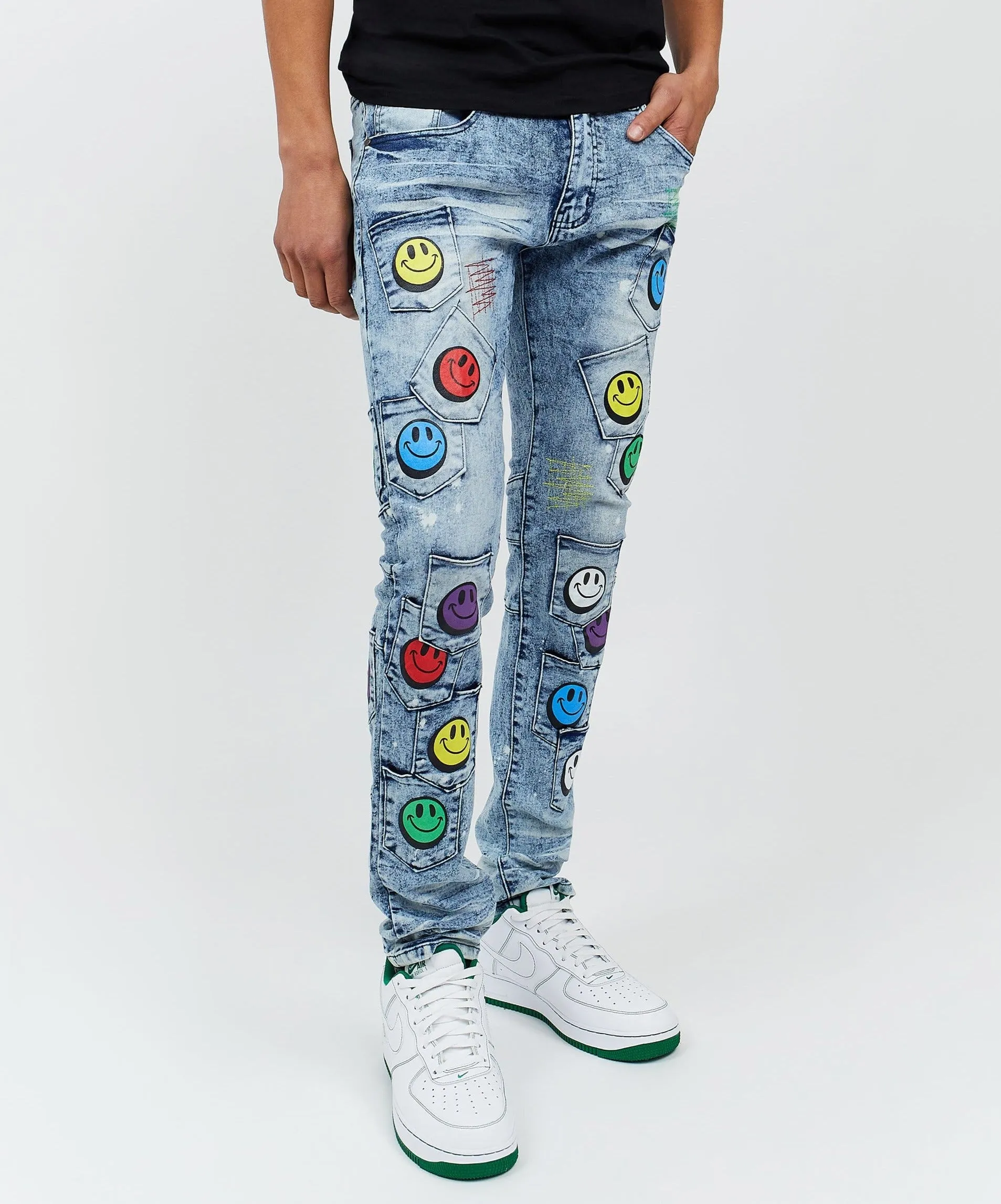 Smiles Graphic Slim Fit Jeans
