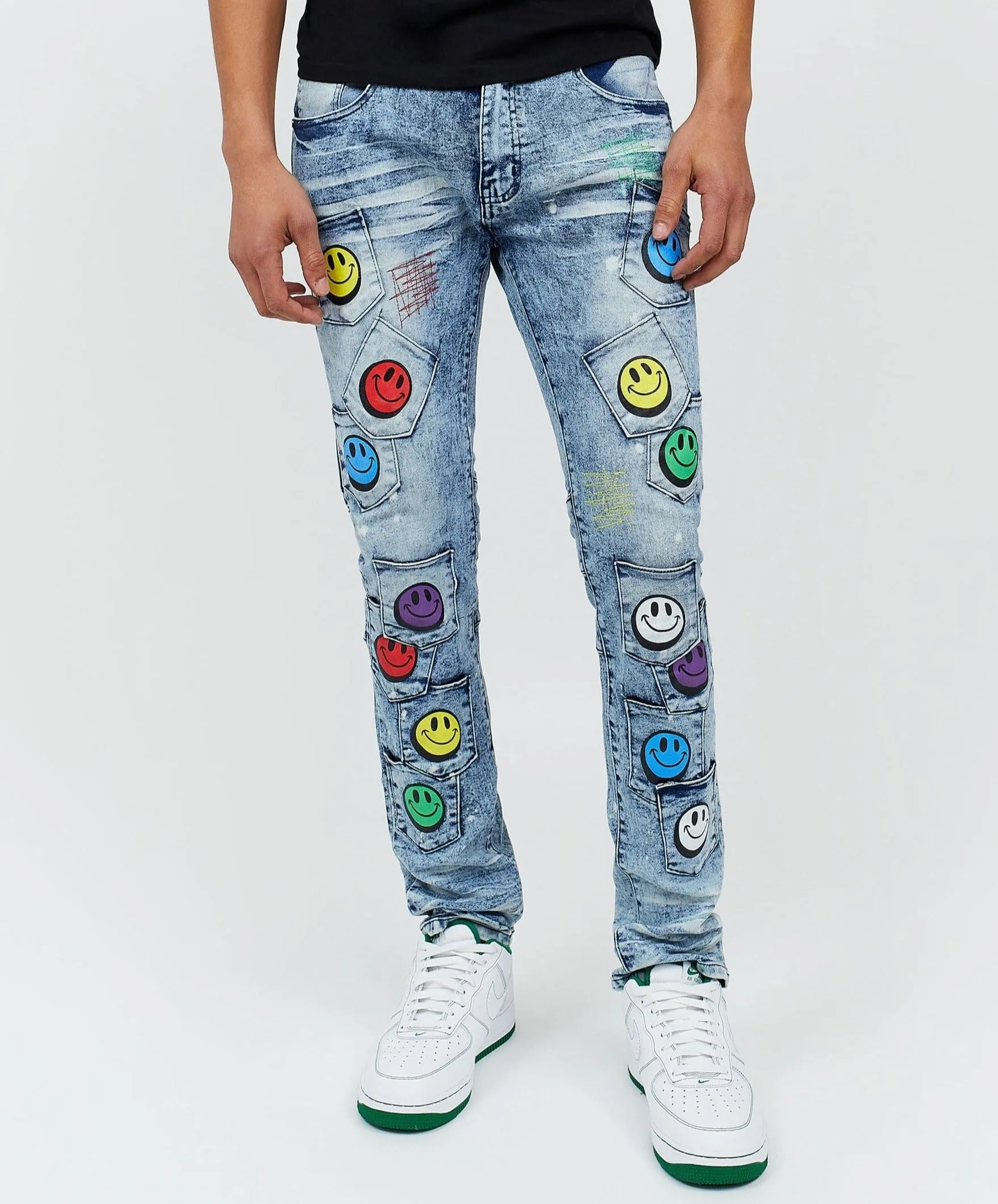 Smiles Graphic Slim Fit Jeans