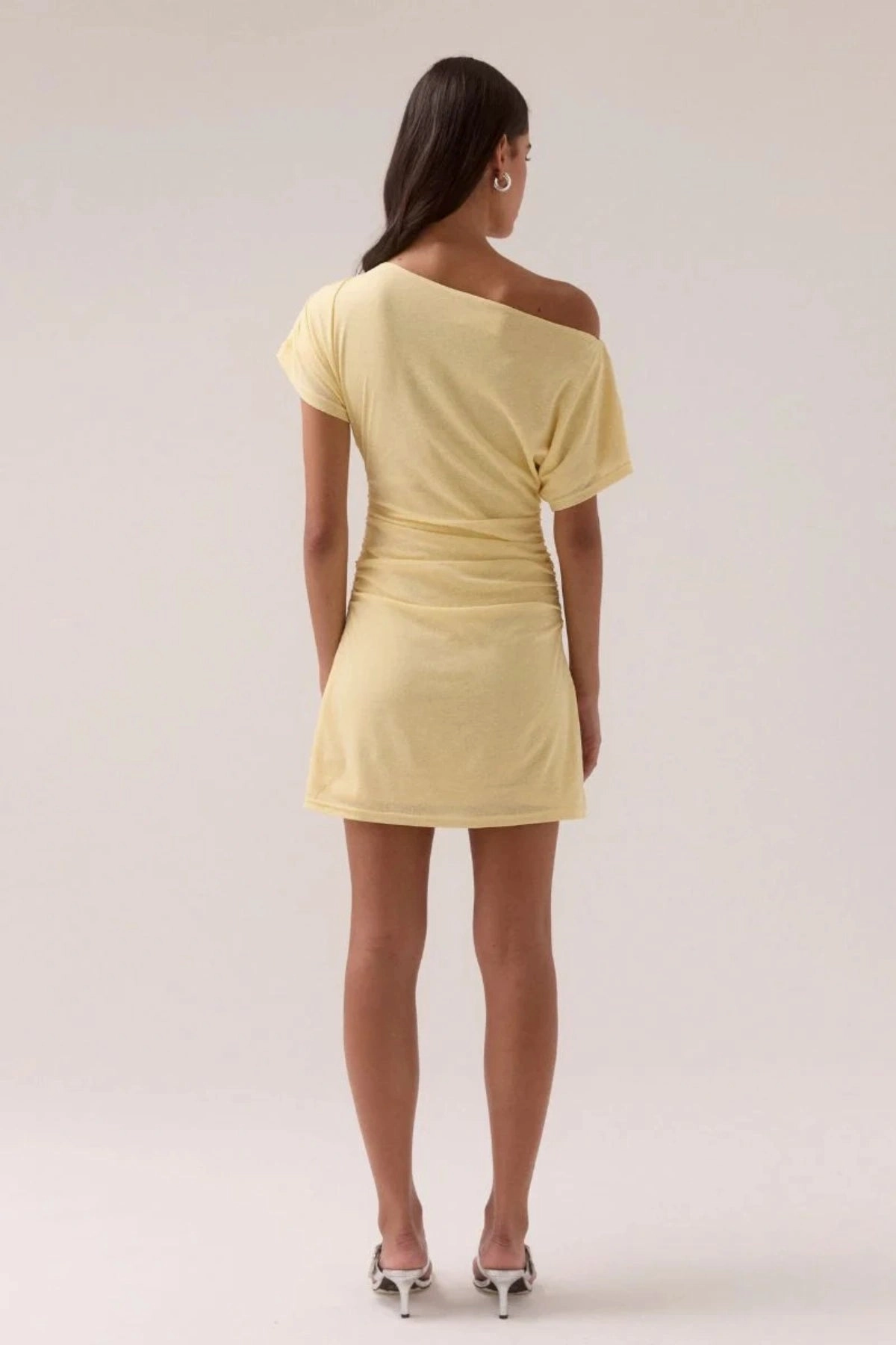 Functional Style Elastic-Waist Rua Mini Dress Lemonade