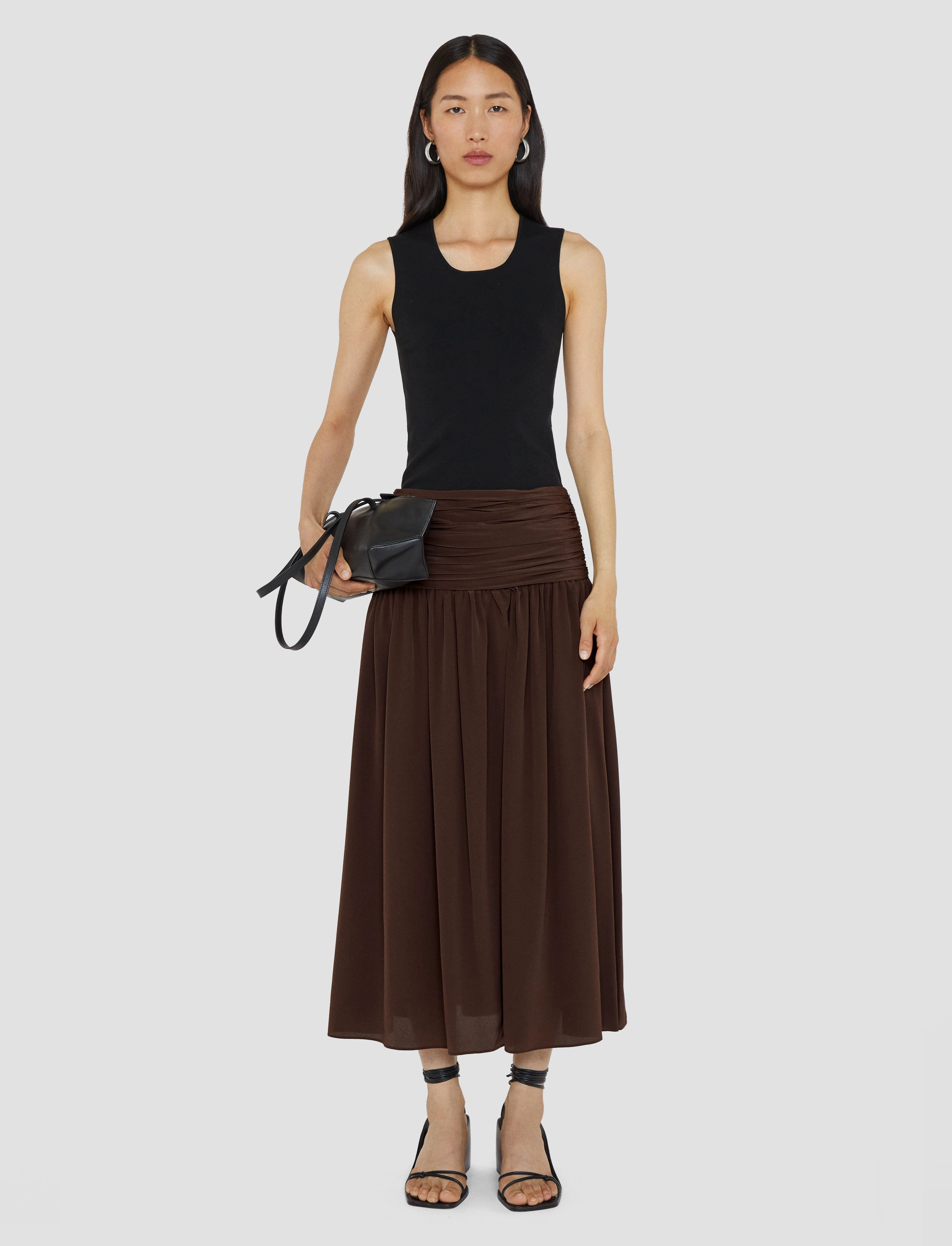Bex Crepe de Chine Silk Skirt Flexible Motion Organic Cotton