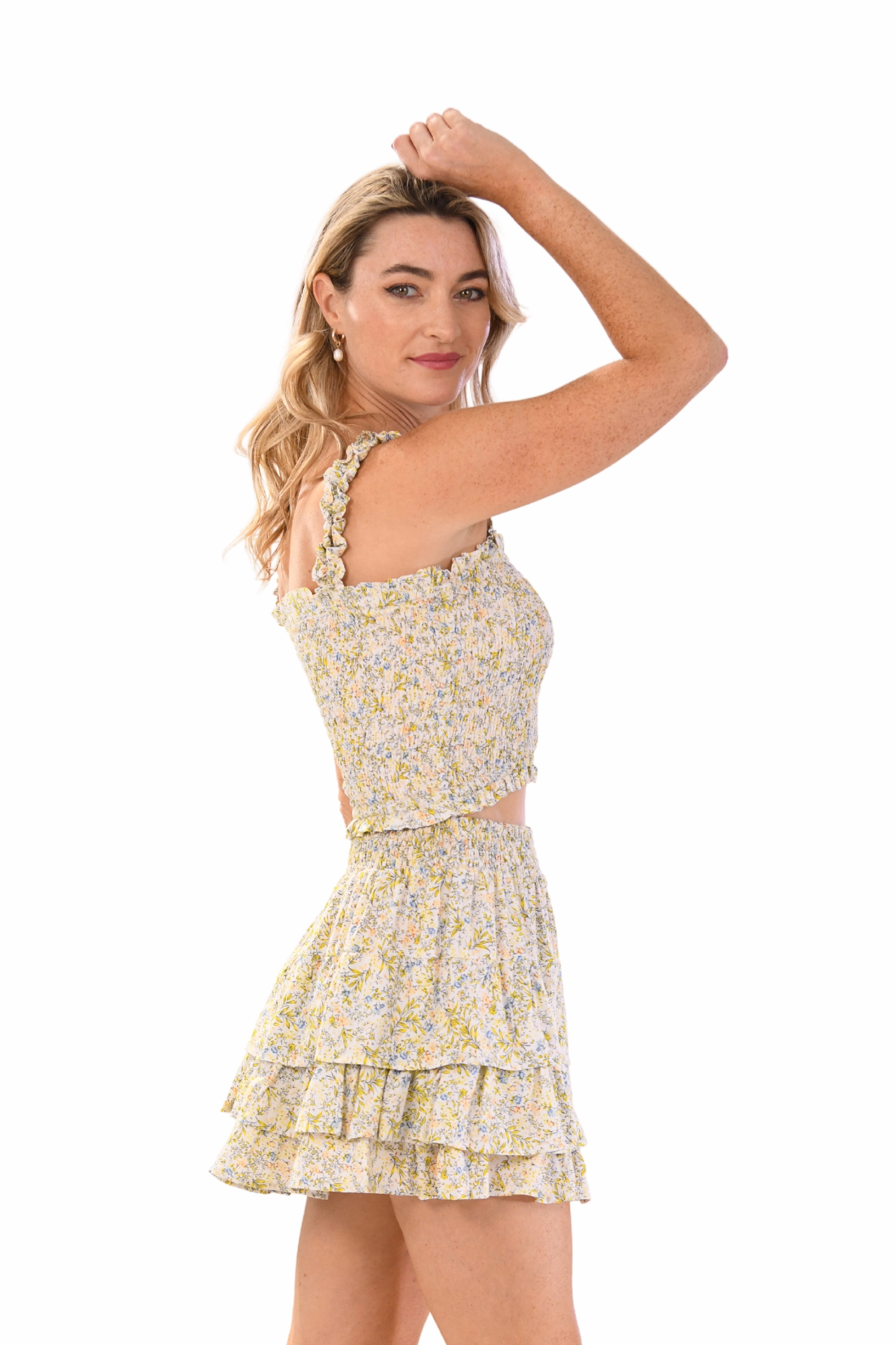 Stylish Choice Lexi Set Skirt / Yellow Mini Flower