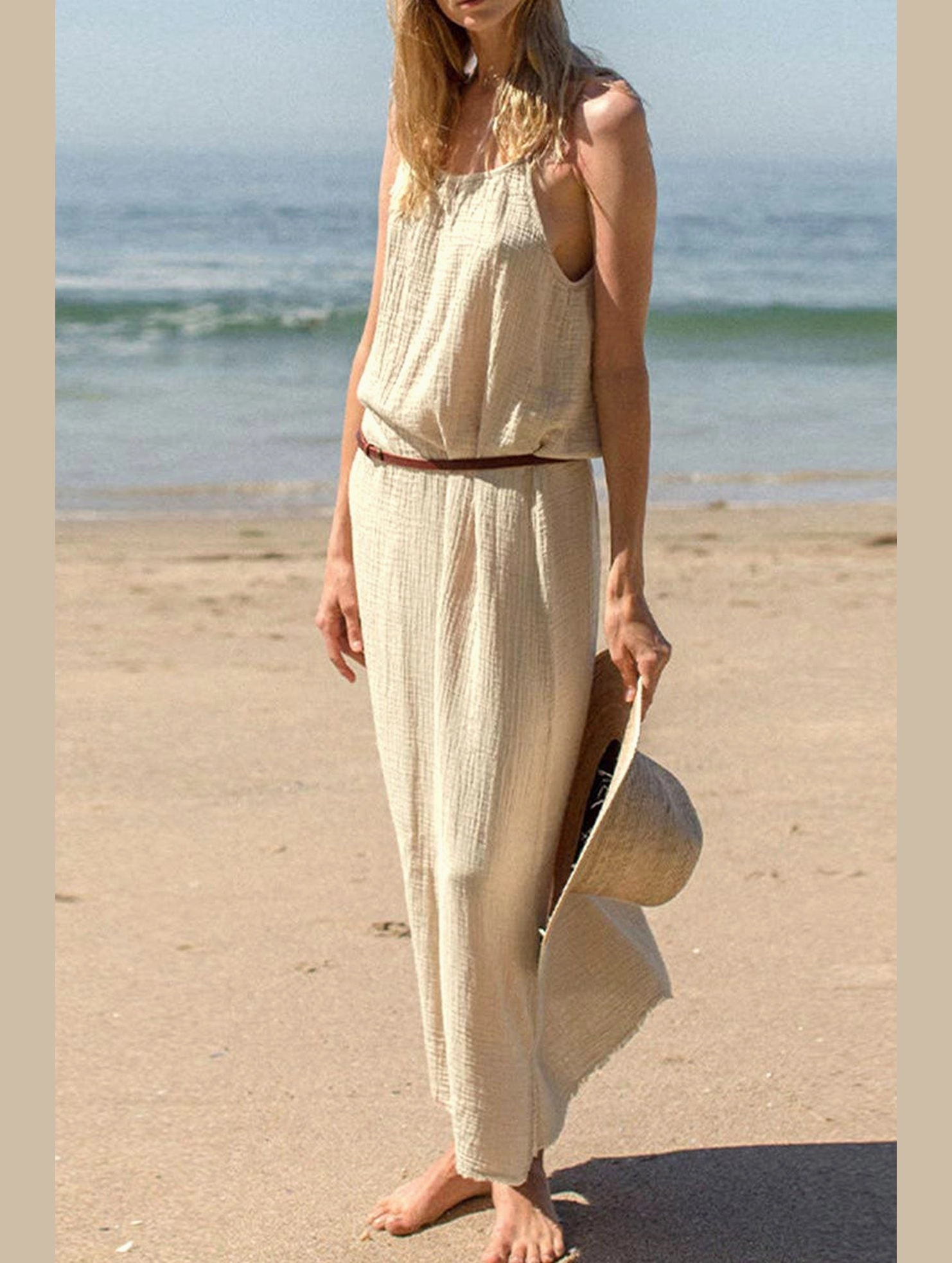 DOUBLE COTTON COTTON GAUZE LONG DRESS_CWDMD2170 Smart Casual Timeless-Classic