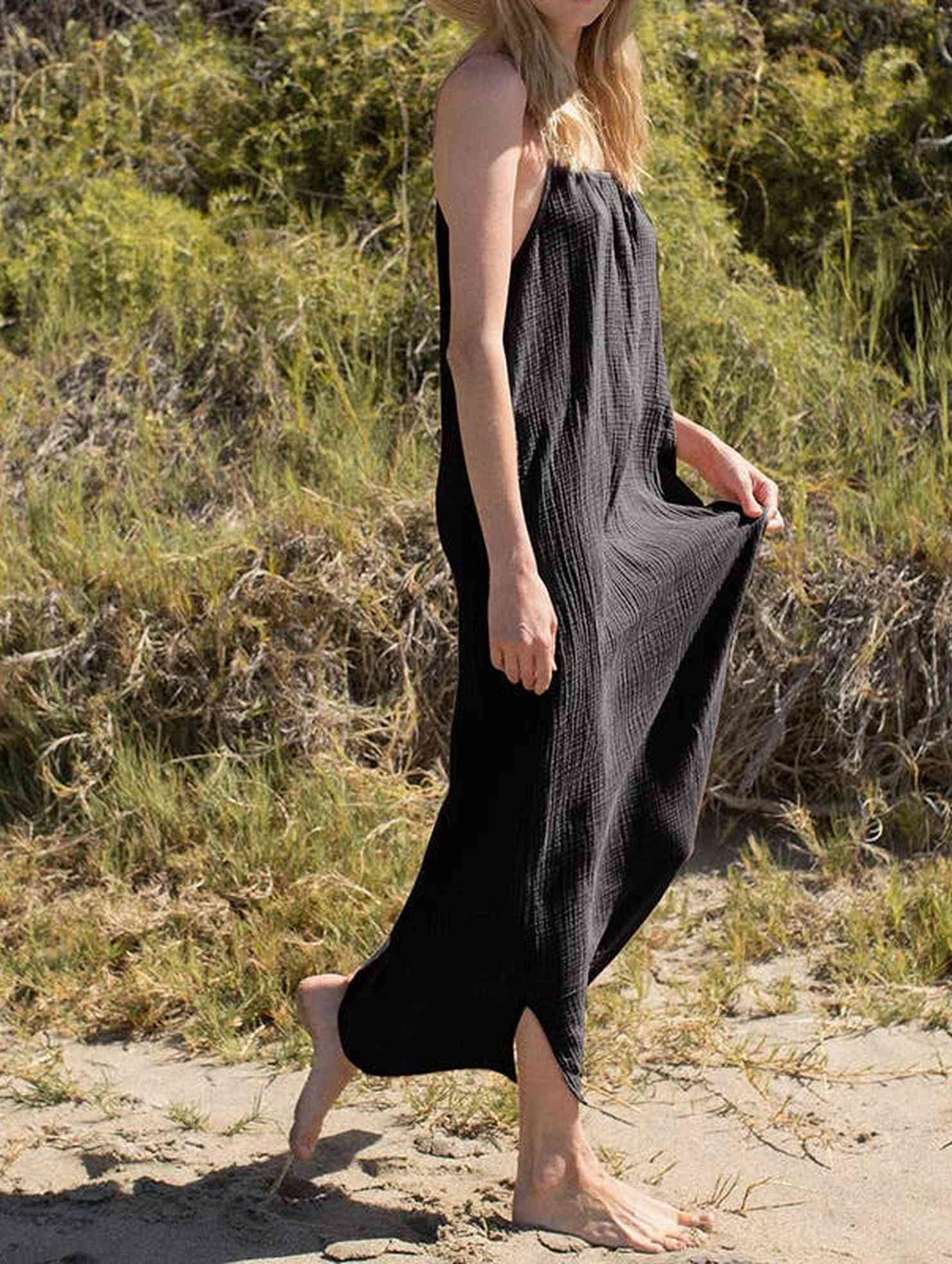DOUBLE COTTON COTTON GAUZE LONG DRESS_CWDMD2170 Fashion-Forward