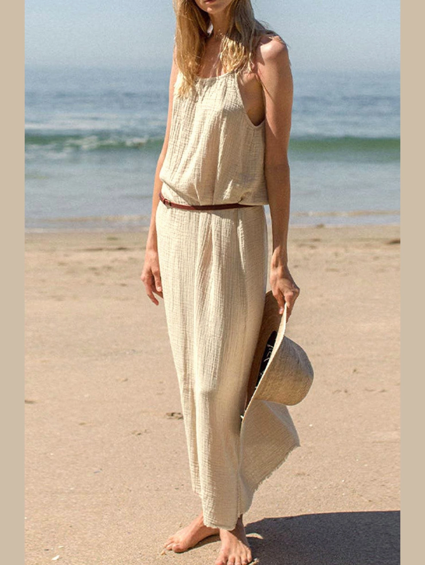 DOUBLE COTTON COTTON GAUZE LONG DRESS_CWDMD2170 Happy Soul Street Vibe