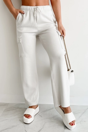 Stretch Fit Snooze And Relax Cargo Sweatpants (Chalk)