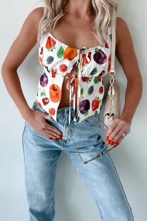 Comfortable Cut Fun Design So A-peeling Fruit Print Tank Top (Multi)