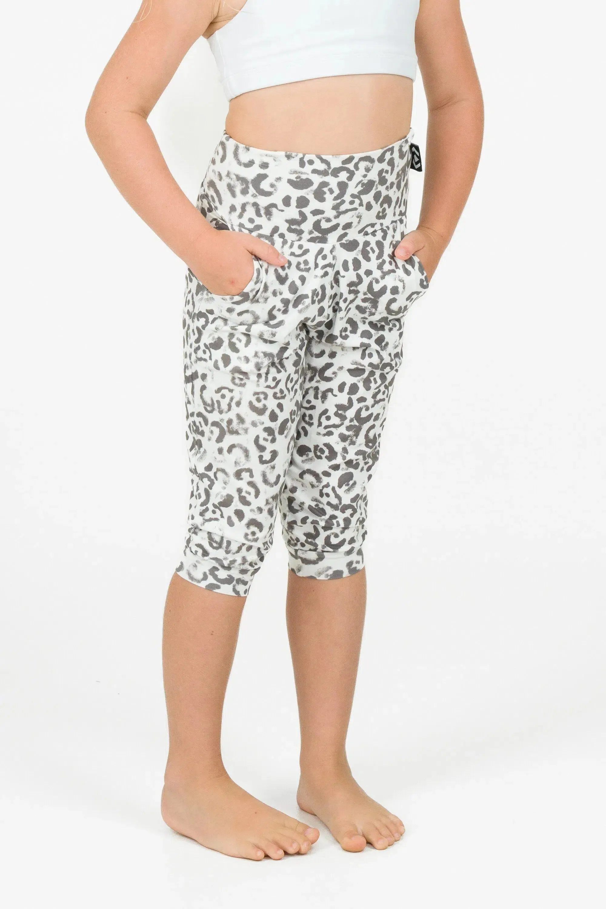 Soft To Touch Kids Jogger Capris - Snow Jag