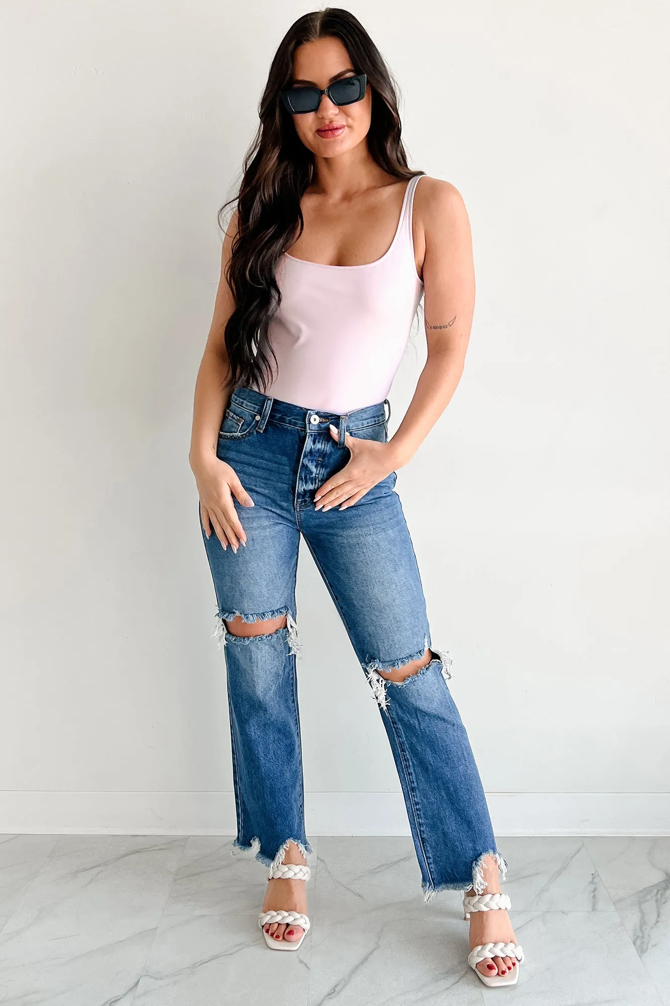 Summer Feels Forever Sleeveless Faux Leather Bodysuit (Lavender) Quick Dry Feature Tactile Soft Texture