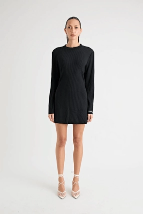 Art Soul Fairbank Rib Dress Black