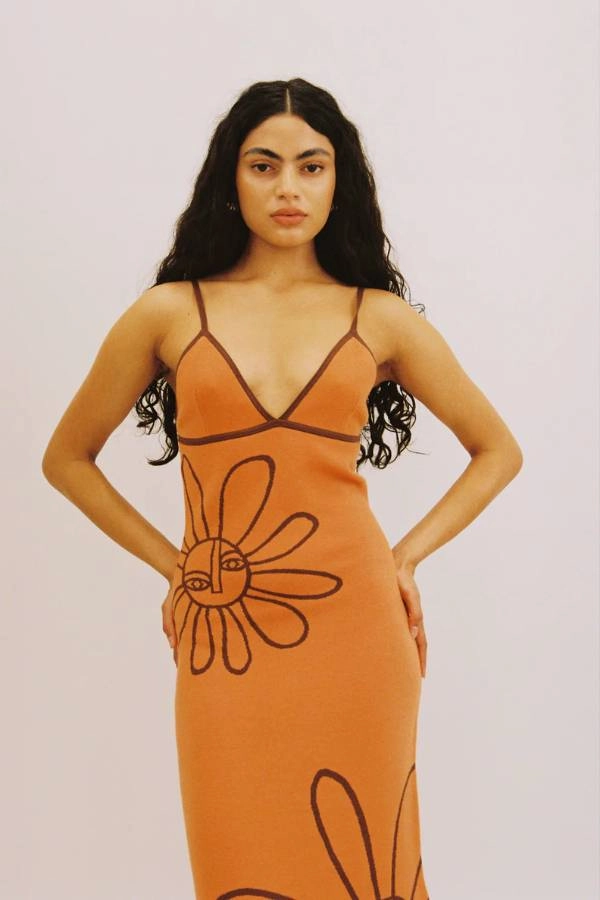 Daily Favorite Soleil Knit Midi Dress Jaffa