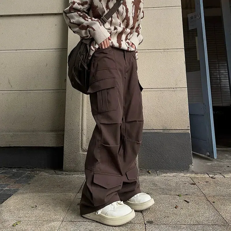 Solid Multi-Pocket Cargo Pants