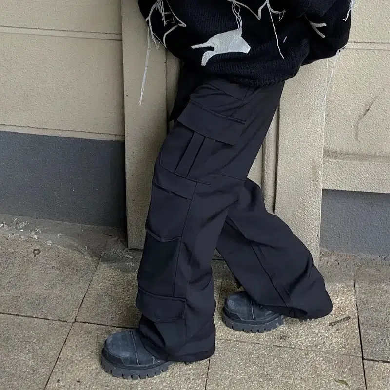 Solid Multi-Pocket Cargo Pants