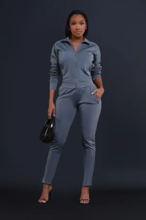 Somewhere Between Lined Tracksuit - Grey