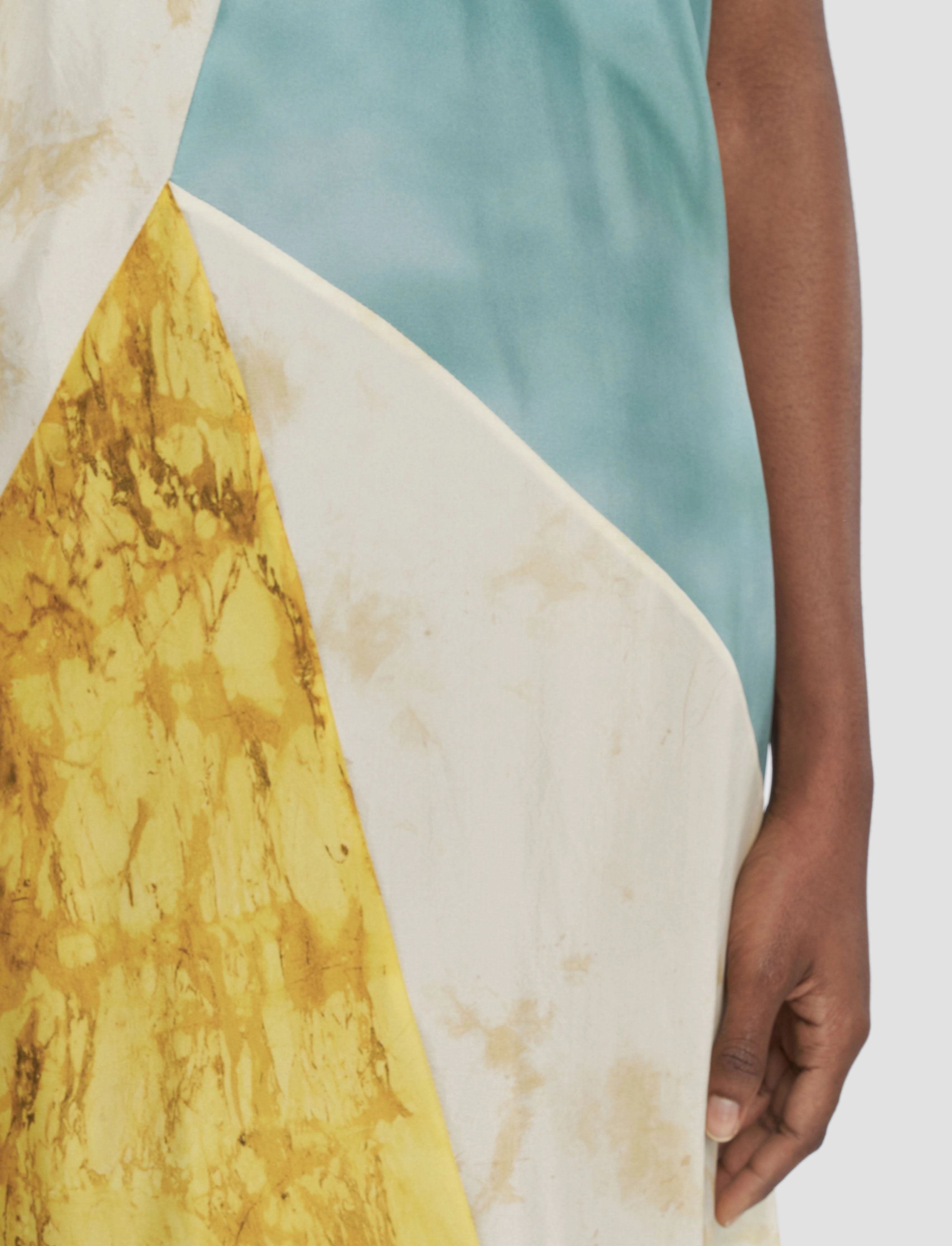 Tulipa Planchart Print Silk Dress Tear-resistant Natural Tones