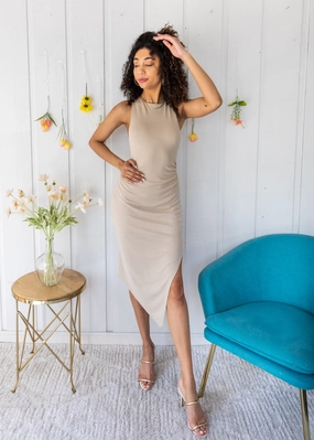 Everyday Use HypoallergenicFiber VIXEN HIGH NECK ANGLE HEM DRESS