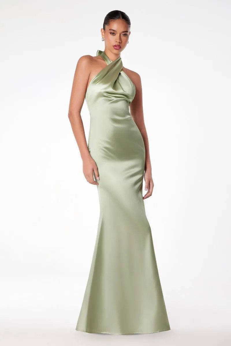 Sparkling Off-Shoulder Glitter Evening Gown with Open Back