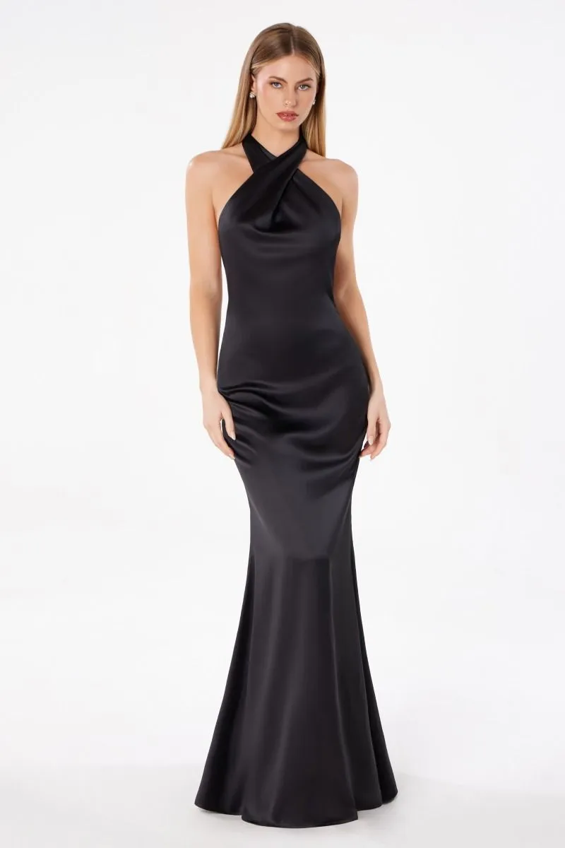 Sparkling Off-Shoulder Glitter Evening Gown with Open Back