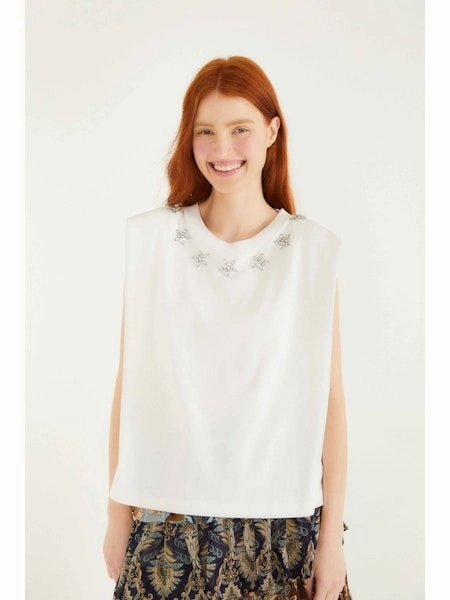 Adjustable Fit System Sparkling Off White T Shirt