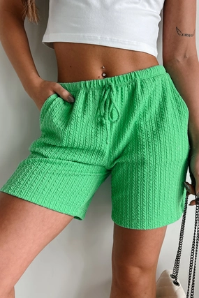 Good News Textured Shorts (Garden Green) Breathable Waistband
