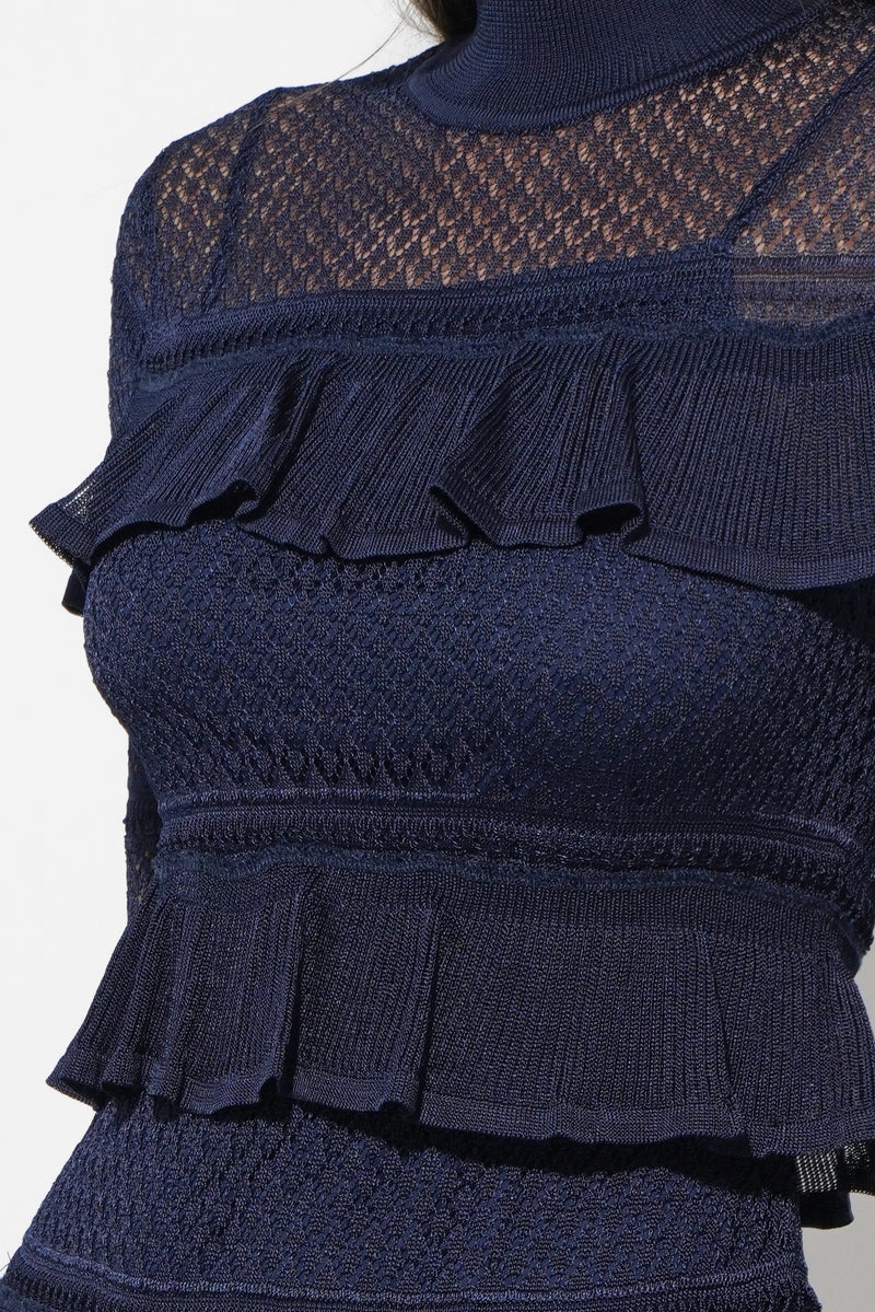 Chill Design SERA RUFFLED TIERED MINI DRESS