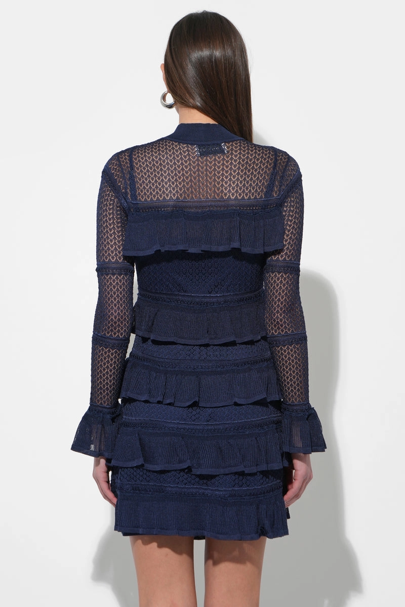 Relaxed work dress Bride Friend SERA RUFFLED TIERED MINI DRESS