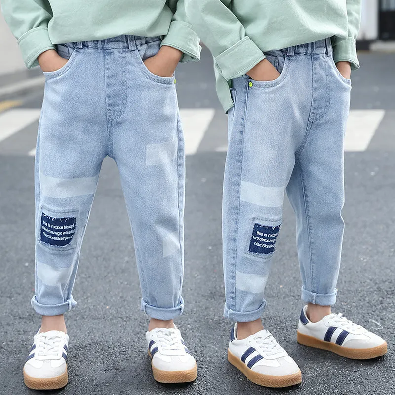 Spring and Autumn Light-Colored Jeans
