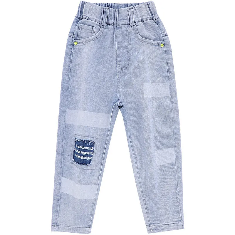 Spring and Autumn Light-Colored Jeans