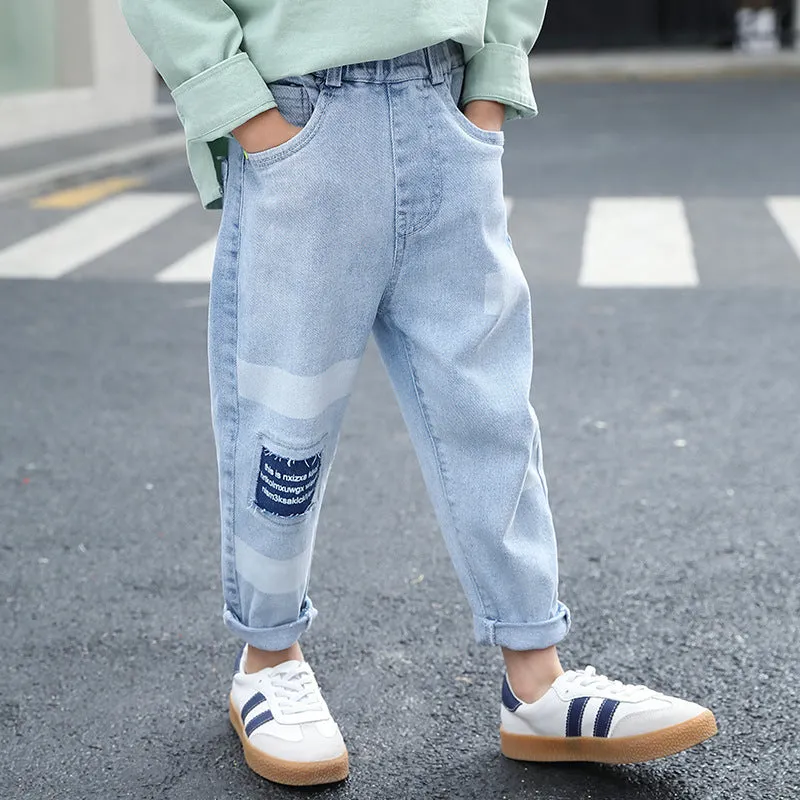 Spring and Autumn Light-Colored Jeans