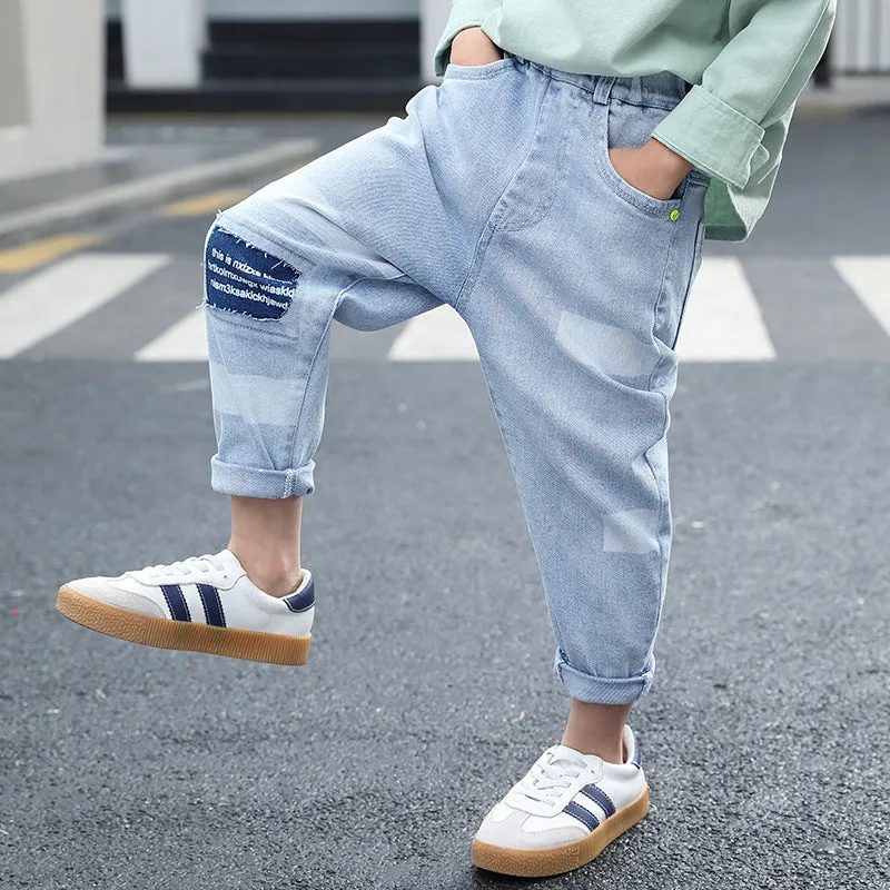 Spring and Autumn Light-Colored Jeans