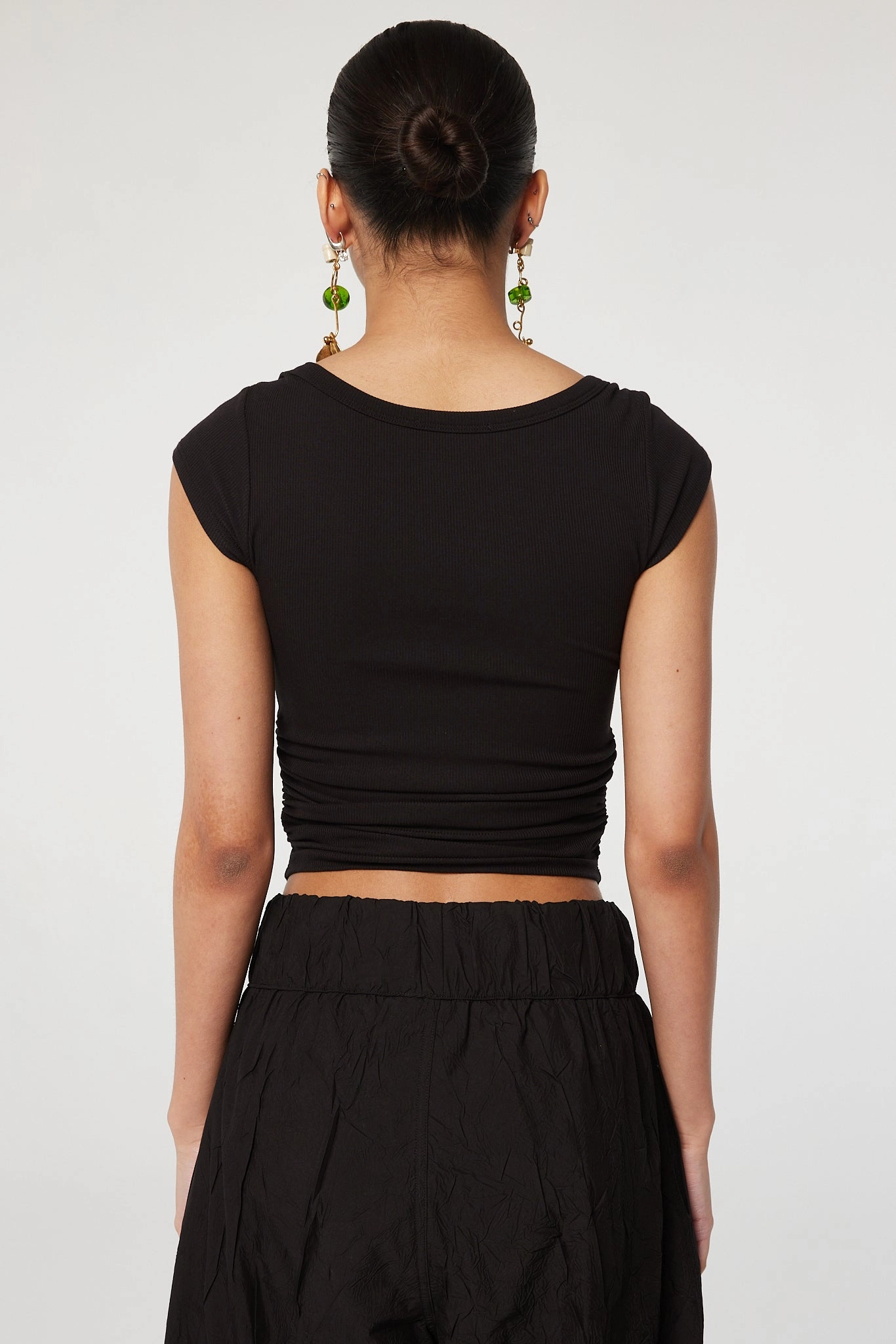 Layered Neckline Details BECKS SHORT SLEEVE TOP