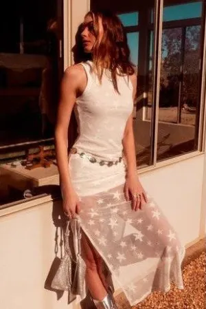 Starstruck Mesh Star Print Maxi Dress