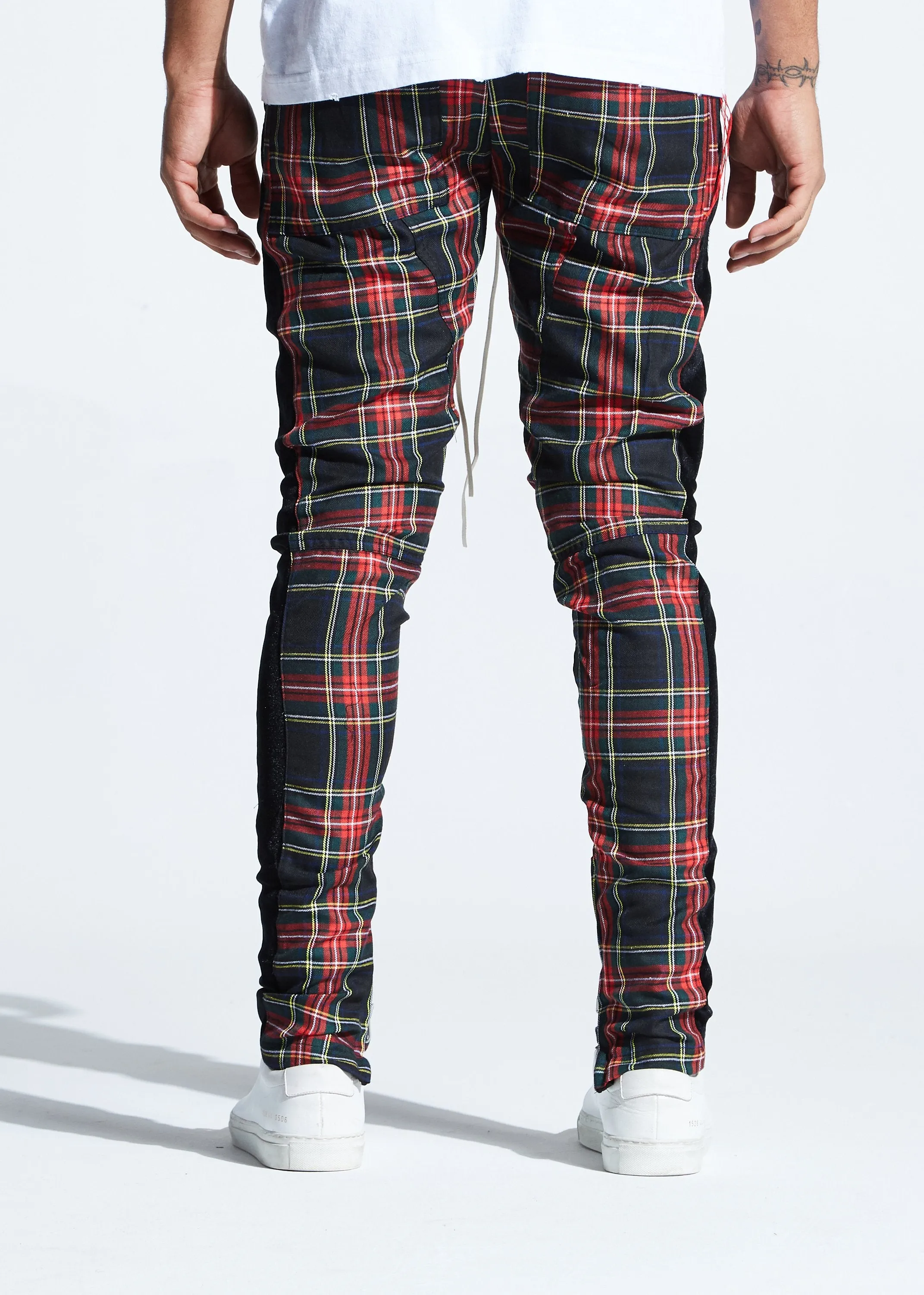 Steele Plaid Track Pants (Black/Red)