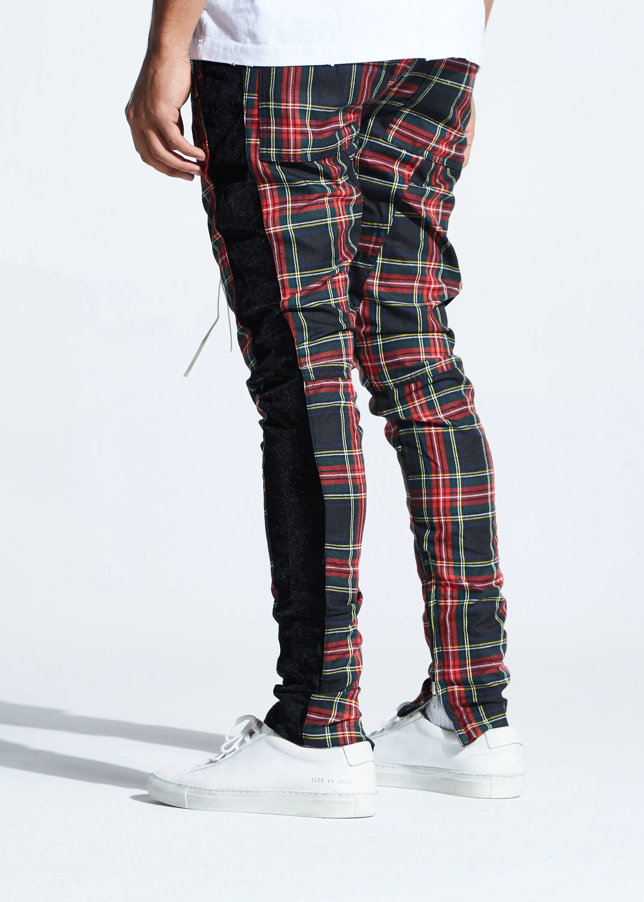 Steele Plaid Track Pants (Black/Red)