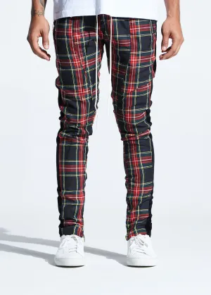 Steele Plaid Track Pants (Black/Red)