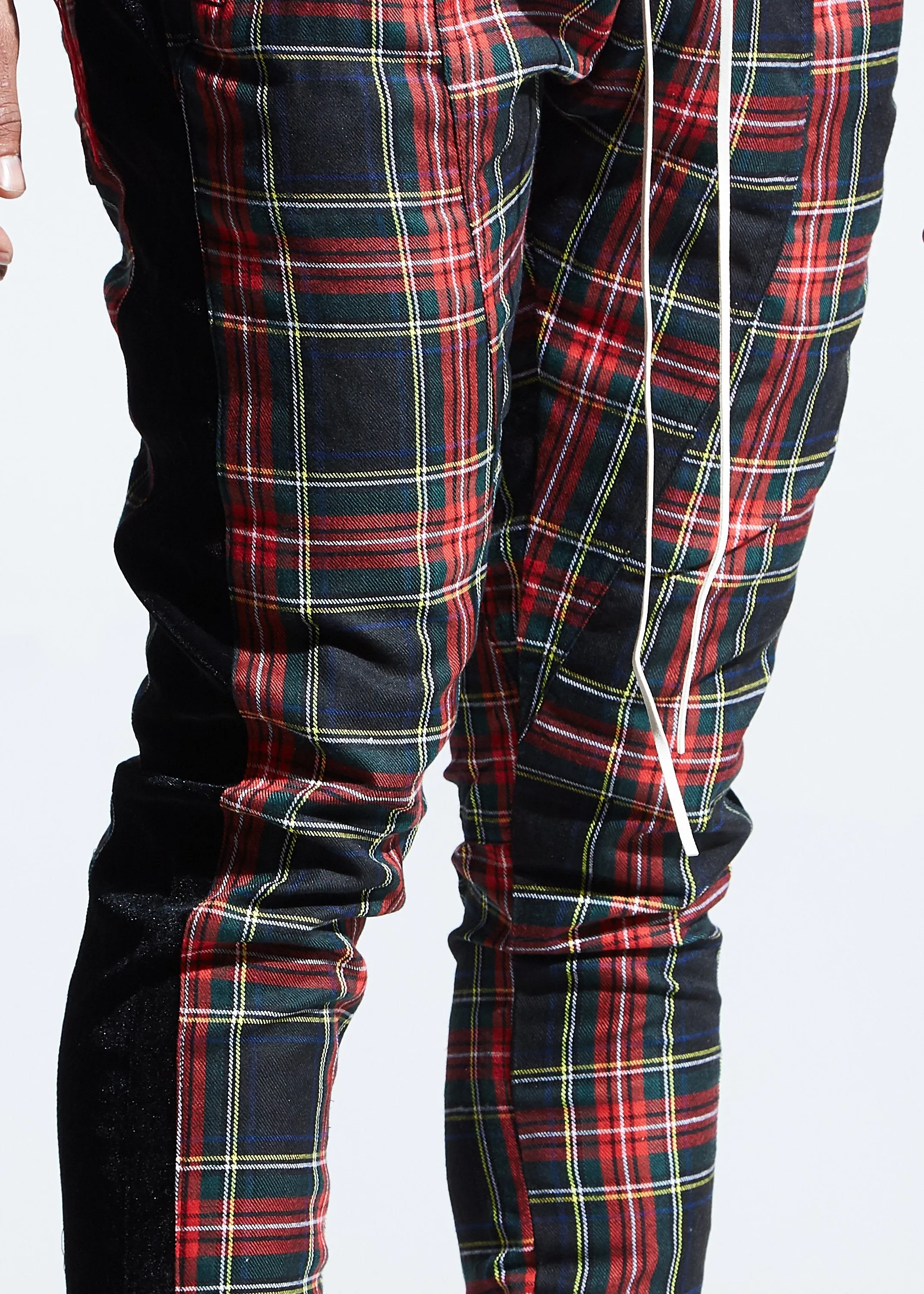 Steele Plaid Track Pants (Black/Red)