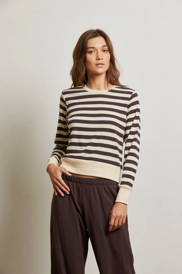 STEF STRIPE LUXE RIB LONG SLEEVE Mesh Panel Details