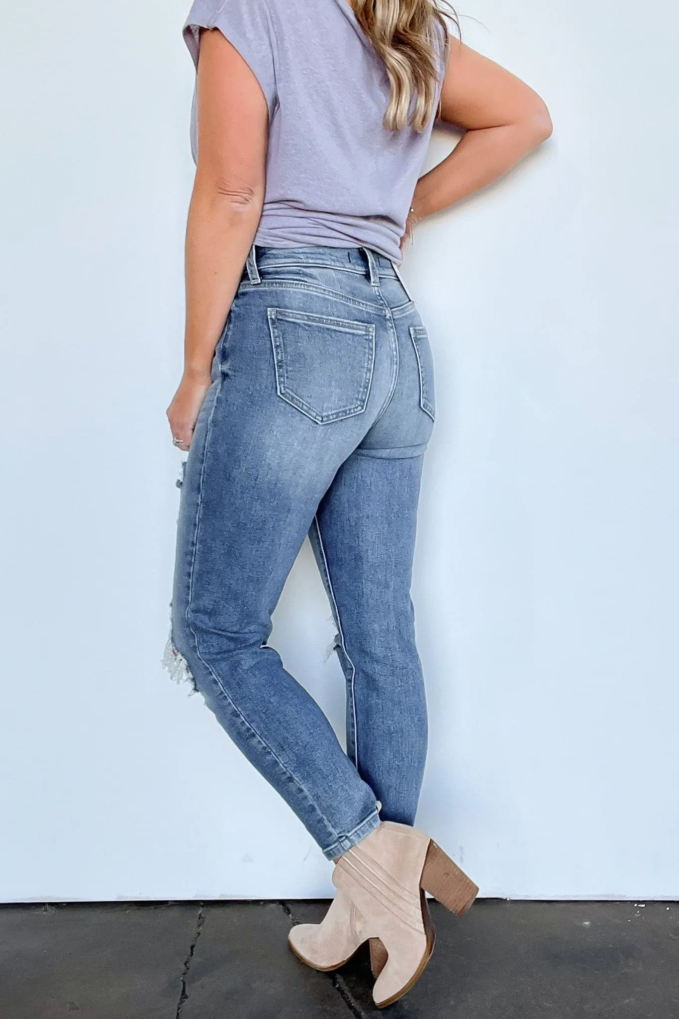 Stevenson Super High Rise Distressed Mom Jeans - FINAL SALE