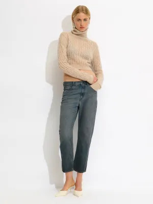 Straight Leg Washed Denim