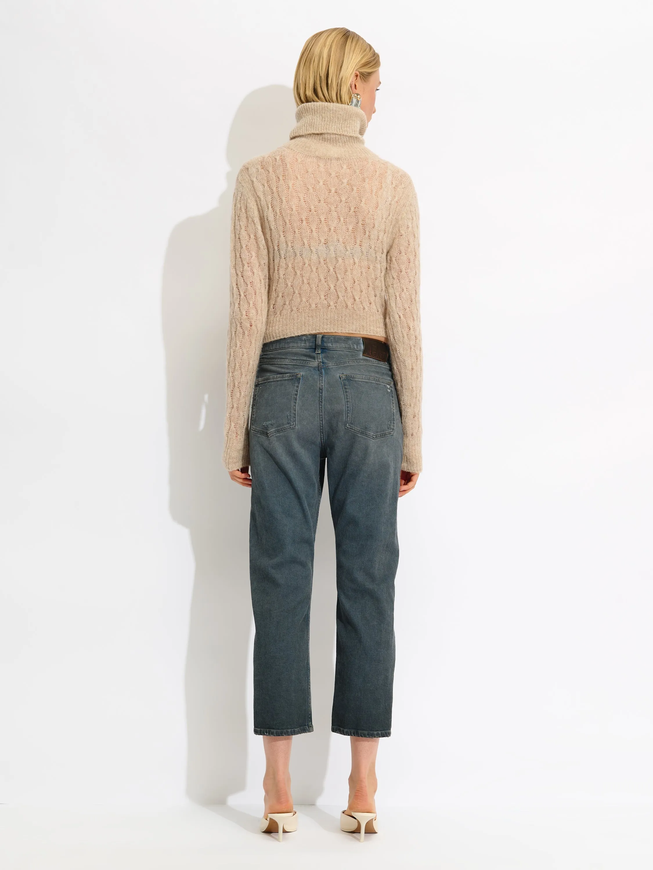 Straight Leg Washed Denim