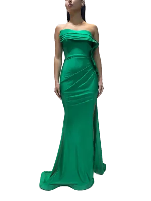 Strapless Gown with Detailed Neckline