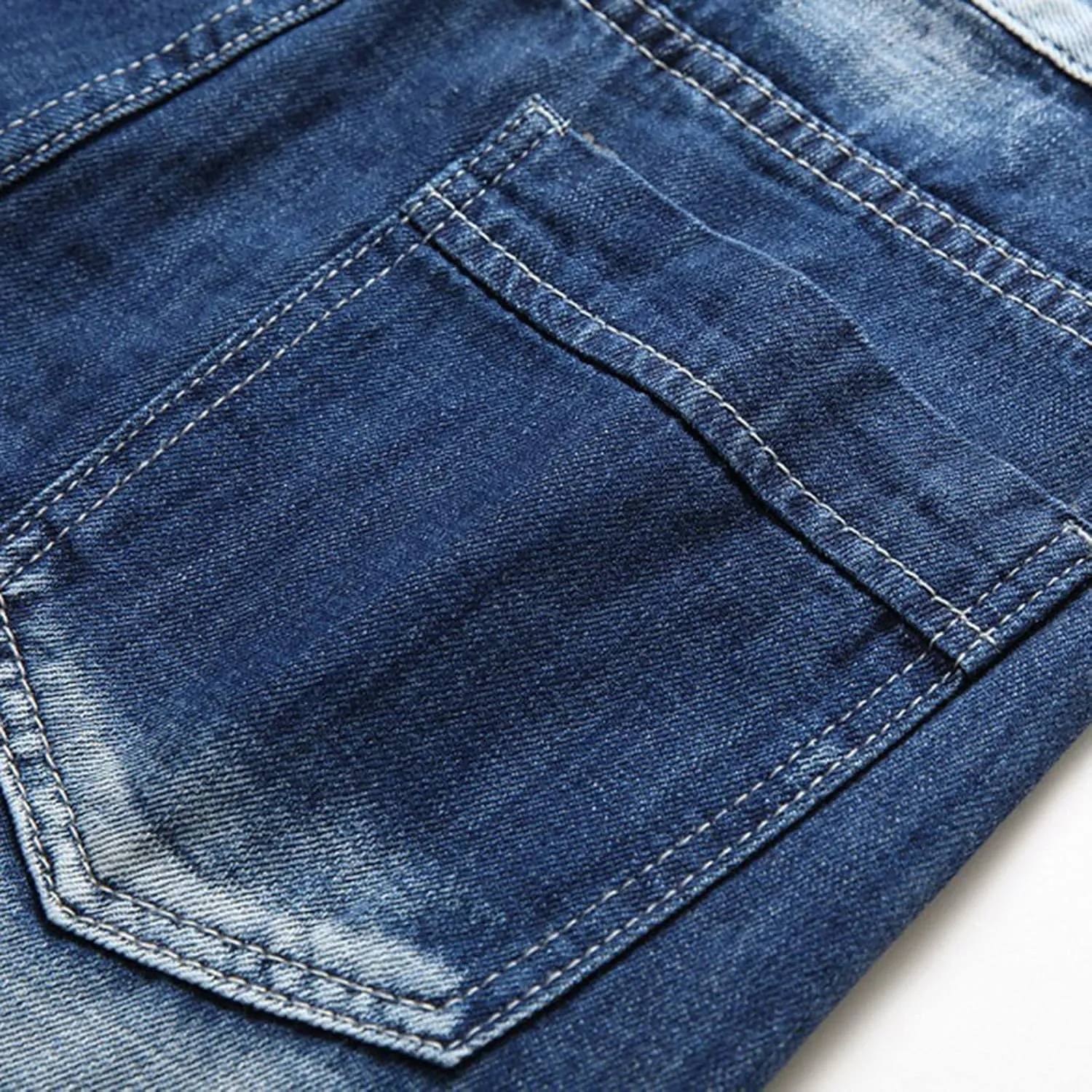 Stretch Ripped Jean Shorts Men Classic Loose Fit Casual Denim Shorts Loose Fit Zip Up Strethc Summer Jorts with Pockets